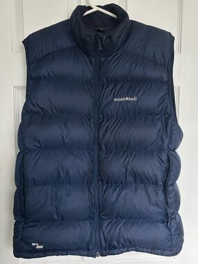 Montbell EX 800 Down Vest Navy Blue Men’s XL Ultralight Packable Puffer